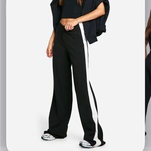 Boohoo Tall Contrast Stripe Wide Leg Trouser